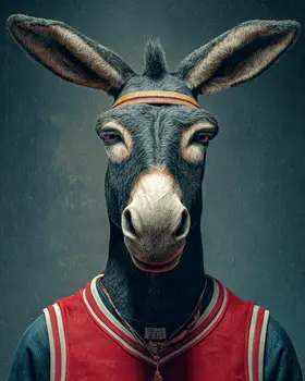 Donkey Athlete Animals in Sports Art Print - 8"x10" Artwork