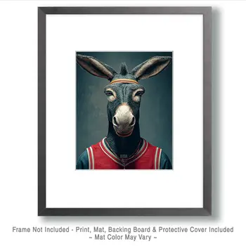 Donkey Athlete Animals in Sports Art Print - 8"x10" Artwork