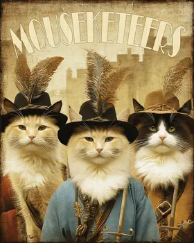 Vintage Three Mouseketeers Art Print - 8"x10" Artwork