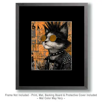 Punk Kat Art Print - 8"x10" Artwork