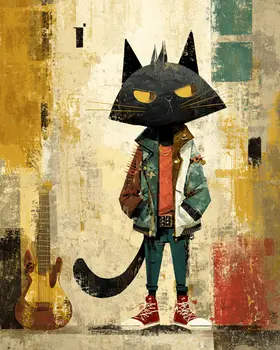 Streetwise Teen Kat Art Print - 8"x10" Artwork