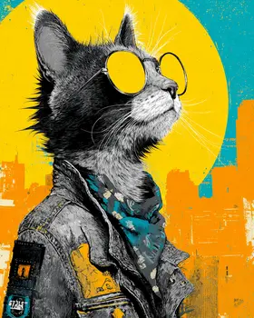 Intellectual Kat Art Print - 8"x10" Artwork