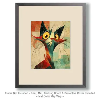 Shocked and Surprised Cat Art Print - 8"x10" Artwork