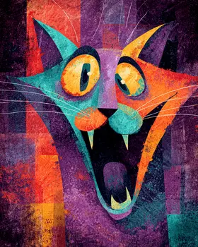 Keerrrazy Cat Art Print - 8"x10" Artwork
