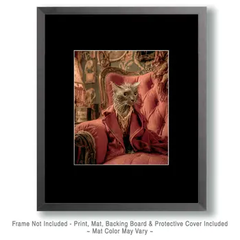 Wet Cat on Chaise Lounge Art Print - 8"x10" Artwork