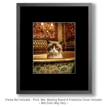 Wet UnhappyCat Art Print - 8"x10" Artwork
