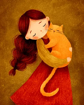 Penelope and Harvey Cat Art Print - 8"x10" Artwork