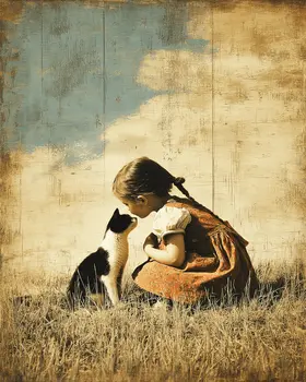 A Summer Kiss Cat Art Print - 8"x10" Artwork