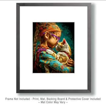 Human Cat Connection Cat Art Print - 8"x10" Artwork