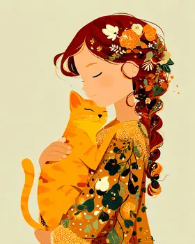 Love of a Cat Art Print - 8"x10" Artwork