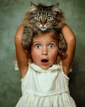 Cat Hat Cat Art Print - 8"x10" Artwork