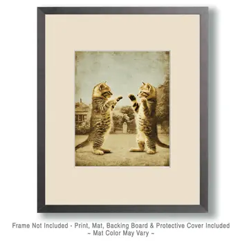 Kitten Boxing Match Art Print - 8"x10" Artwork