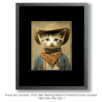 Cowboy Kitten Art Print - 8"x10" Artwork