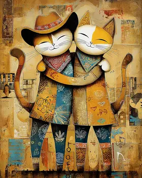 Cat Besties Art Print - 8"x10" Artwork