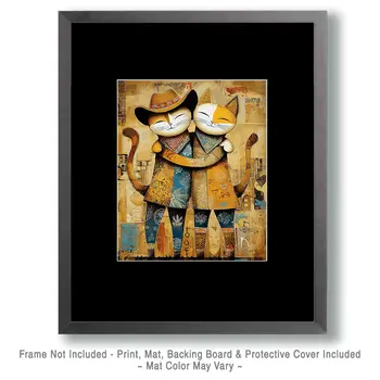 Cat Besties Art Print - 8"x10" Artwork