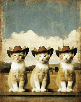 Three Cowboy Mouseketeers Art Print - 8"x10" Artwork