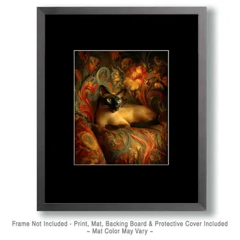 Siamese in Bed Art Print - 8"x10" Artwork