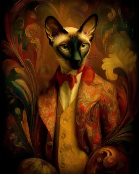 Sir Siamese Art Print - 8"x10" Artwork