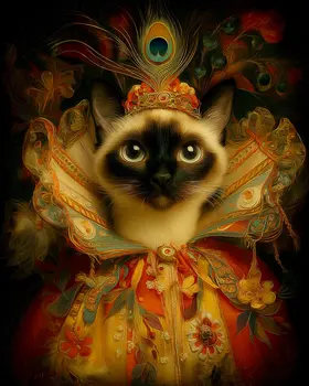 Queen Siamese Art Print - 8"x10" Artwork