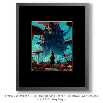 The Mushroom Witch Home Astral Plane Art Print - 8"x10" Artwork