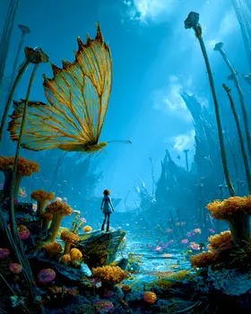 Surreal Butterfly Astral Plane Art Print - 8"x10" Artwork