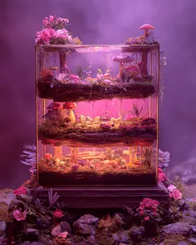 Surreal Terrarium Astral Plane Art Print - 8"x10" Artwork