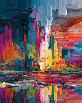 Surreal Elfen City Astral Plane Art Print - 8"x10" Artwork