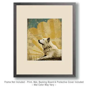 Malamute Sunrise Vintage Dog Art Prints - 8"x10" Artwork