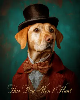 Golden Retriever "This Dog Won’t Hunt" Art Print - 8"x10" Artwork