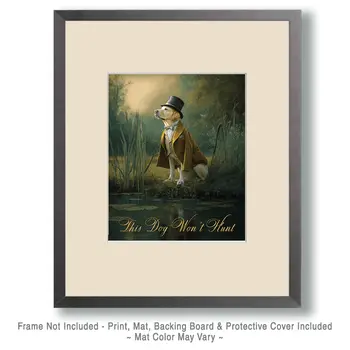 Yellow Labrador "This Dog Won’t Hunt" Art Print - 8"x10" Artwork