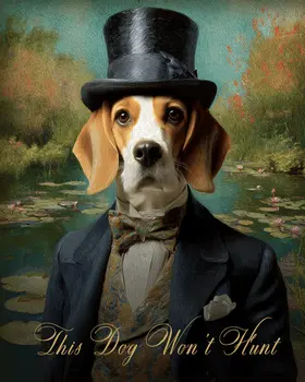 Beagle "This Dog Won’t Hunt" Art Print - 8"x10" Artwork