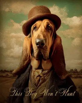Bloodhound "This Dog Won’t Hunt" Art Print - 8"x10" Artwork