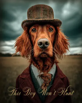 Irish Setter "This Dog Won’t Hunt" Art Print - 8"x10" Artwork