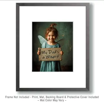 My Dad is a Wizard #2 - Fairies Art Print - 8"x10" Artwork