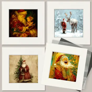 Jet Setting Santa Claus Christmas Art Print - 8"x10" Artwork