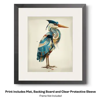 Magical Great Blue Heron 2  Art Print - 8"x10" Artwork