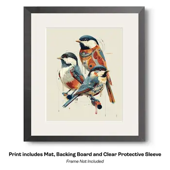 Magical Chickadees 2 Art Print - 8"x10" Artwork
