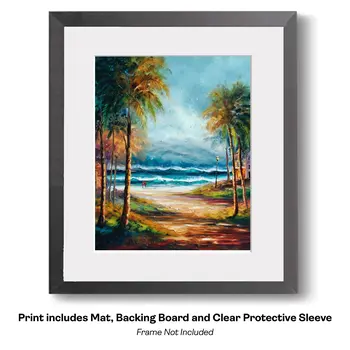 Impressionism Sandy Path to Favorite Beach : Impressionism 8”x10” Art Print