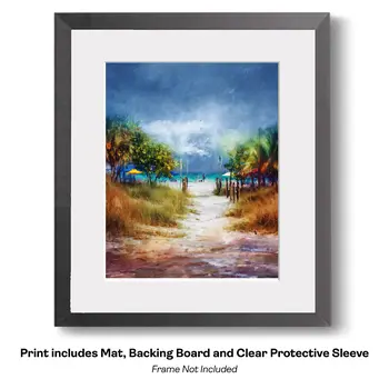 Impressionism Sandy Path to Favorite Beach : Impressionism 8”x10” Art Print