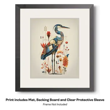 Magical Great Blue Heron 2  Art Print - 8"x10" Artwork