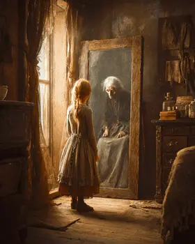 Young Girl to Old Crone - Ghost Art Print - 8"x10" Artwork