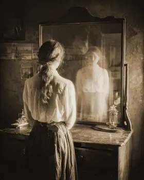 Ghostly Reflection - Ghost Art Print - 8"x10" Artwork