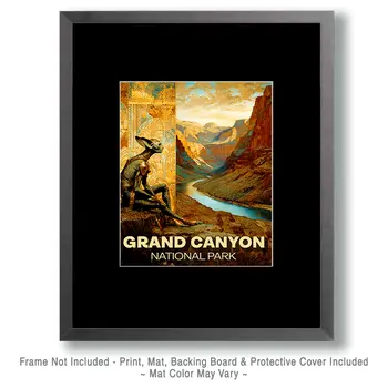 Chupacabra Cryptid in Grand Canyon Souvenir Art Print - 8"x10" Artwork