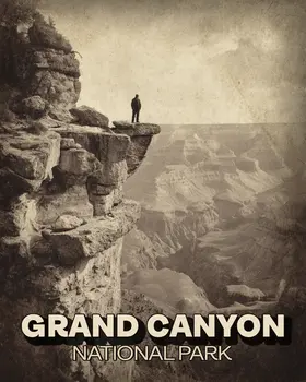 Antique Style Grand Canyon Souvenir Art Print - 8"x10" Artwork