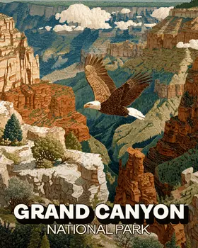 Bald Eagle Grand Canyon Souvenir Art Print - 8"x10" Artwork