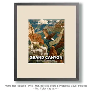Bald Eagle Grand Canyon Souvenir Art Print - 8"x10" Artwork