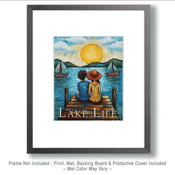 Sunset Together - Lake Life Art Print - 8"x10" Artwork