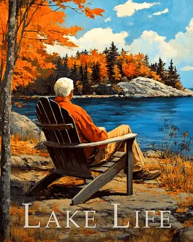 An Afternoon Ponder - Lake Life Art Print - 8"x10" Artwork