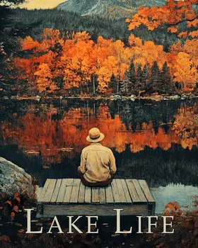 Contemplating on the Dock - Lake Life Art Print - 8"x10" Artwork