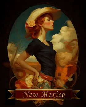 Vintage Whippersnapper New Mexico Souvenir Art Print - 8"x10" Artwork